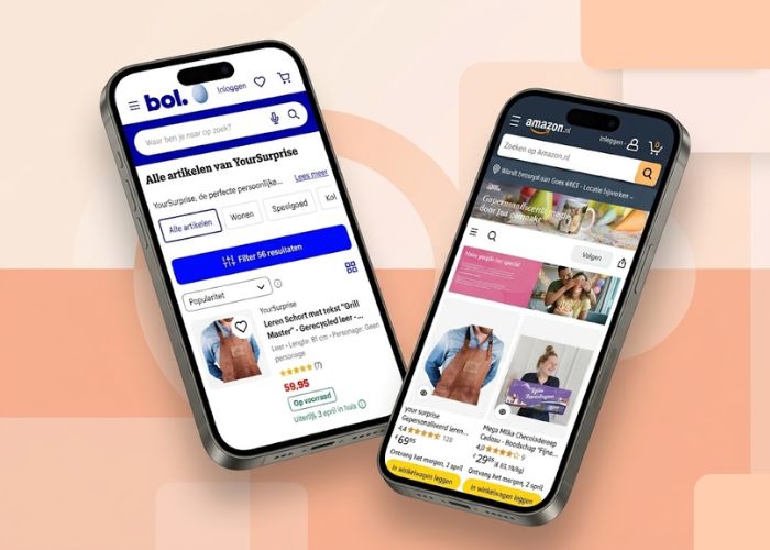 Voorbeeld productpagina van amazon en bol.com