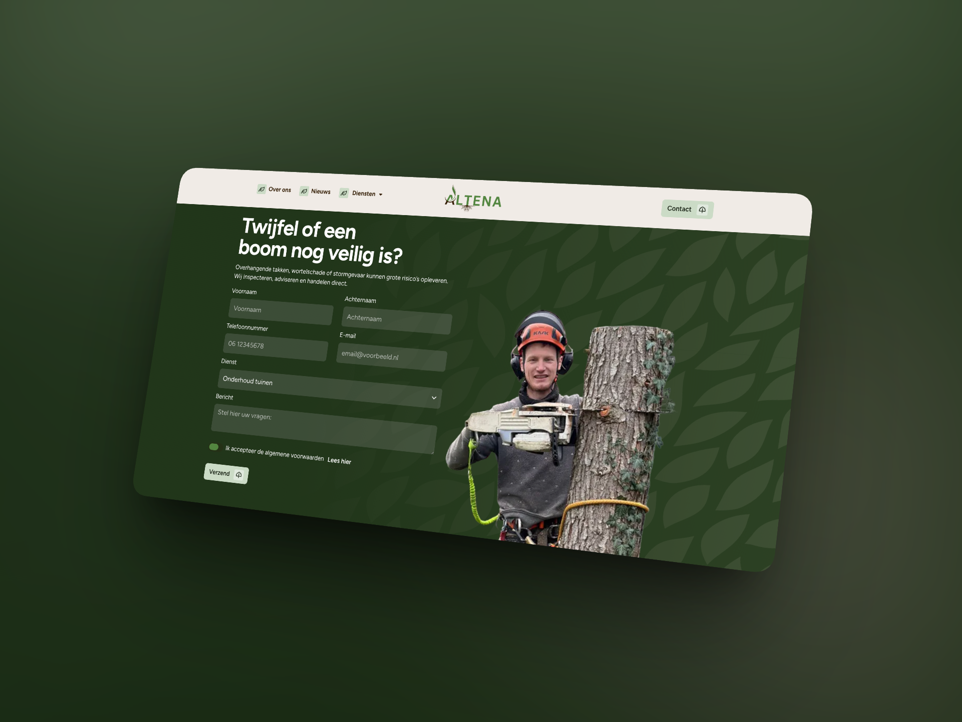 Contactformulier van Altena Boomverzorging