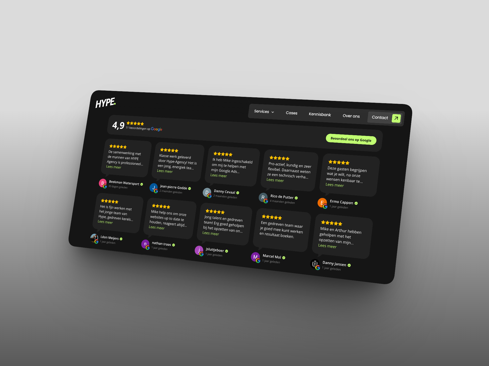 De review page van HYPE Agency