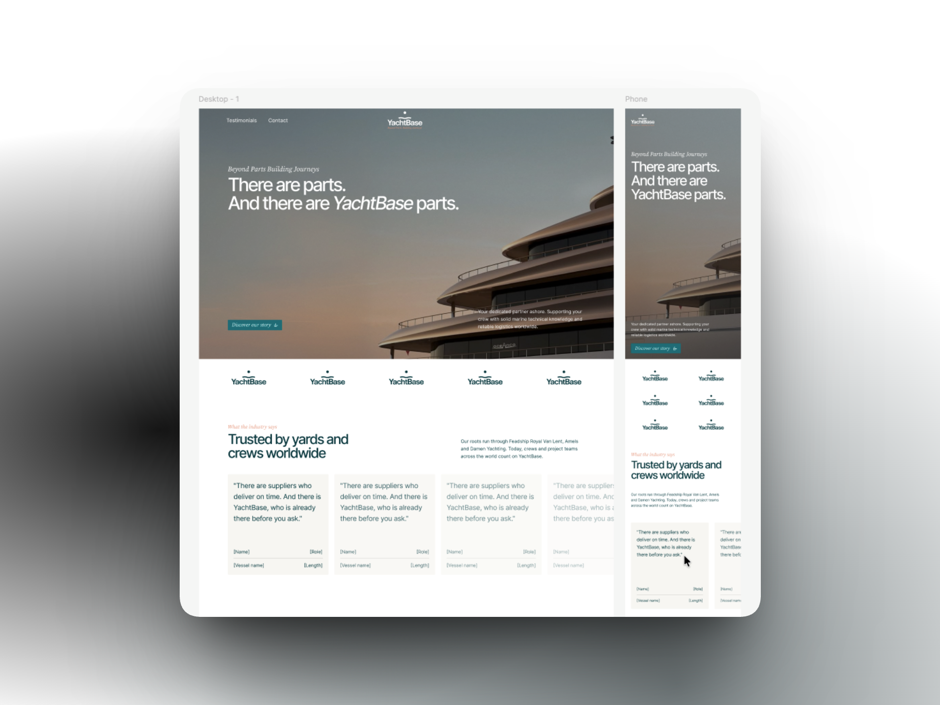 Ontwerp van een professionele website in Figma met een desktop- en een mobiele versie