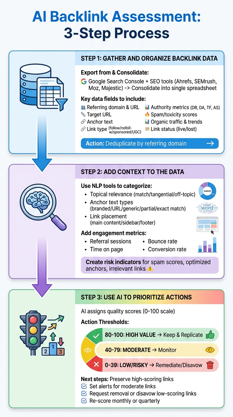 3-Step AI Backlink Assessment Process for SEO Teams