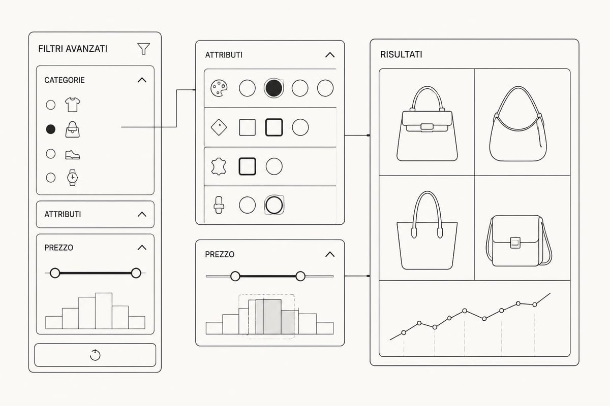Sistema filtri ecommerce