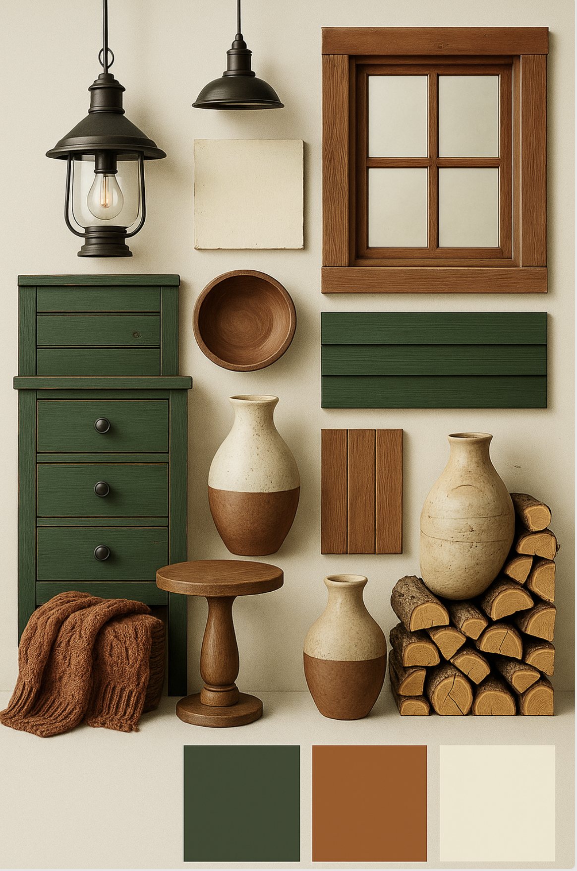 Palette de couleurs de revêtement pour un look chalet en montagne