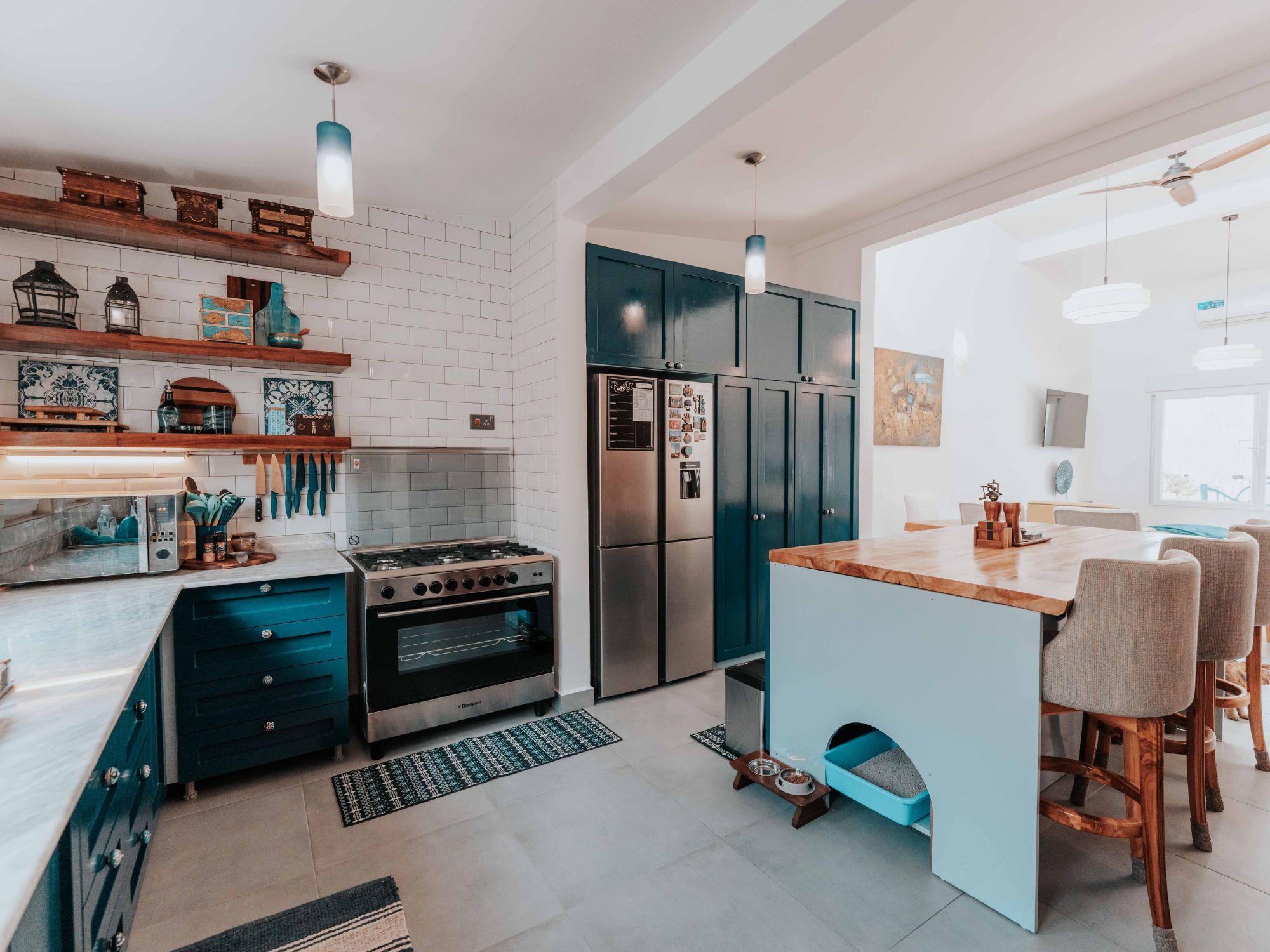 Cuisine peinte en vert