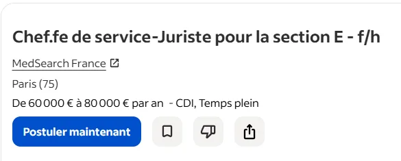 salaire d’un juriste 2026