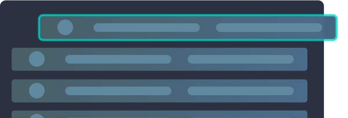 User interface with structured text elements and highlights