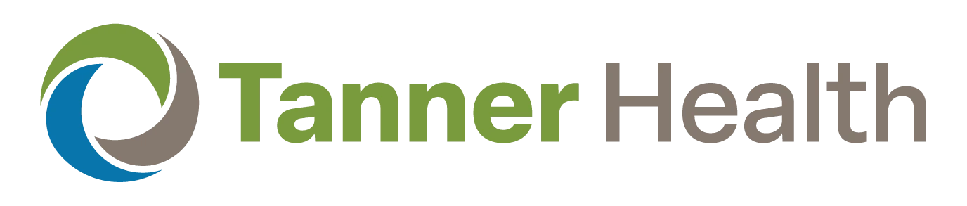 Tanner Health logo with a circular abstract design in green, brown, and blue next to the text 'Tanner Health'.