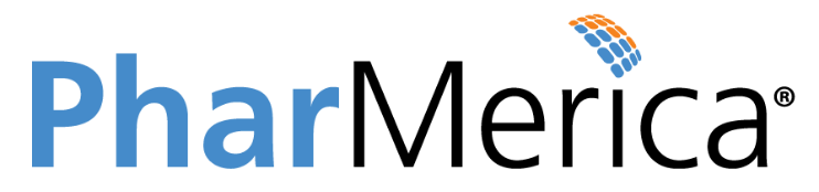 PharMerica logo with blue text and an orange and blue abstract design above the letter 'a'.