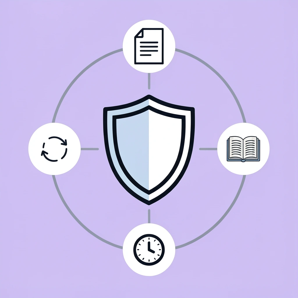 Central LLC icon connected to four surrounding obligations: state fees, tax obligations, liability issues, and compliance requirements - How To Dissolve An LLC In Mississippi
