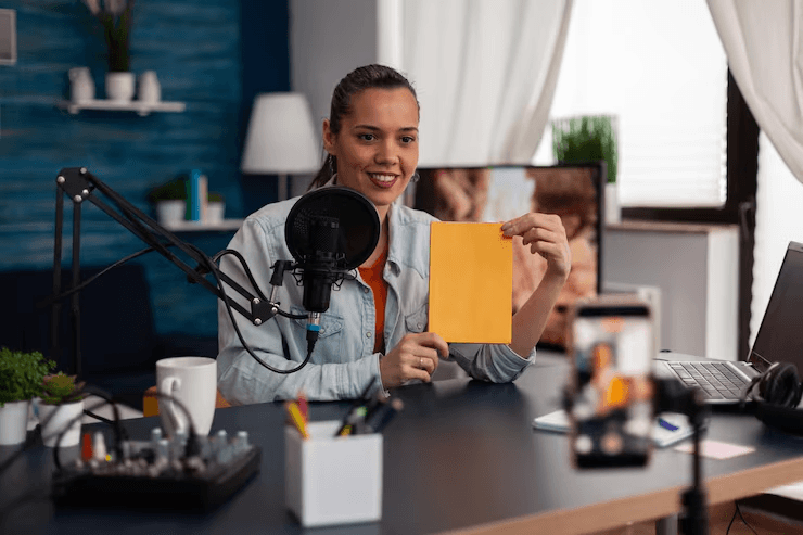 man with a podcast mic - How to Start YouTube Automation