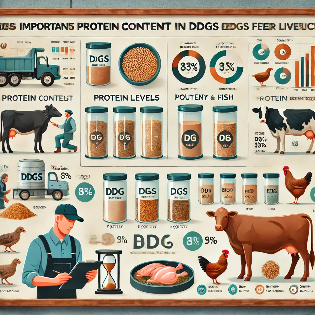 DDGS protein content comparison – impact on cattle, poultry, and fish nutrition