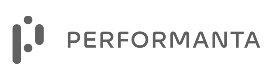 Performanta company logo with stylized bars symbol.