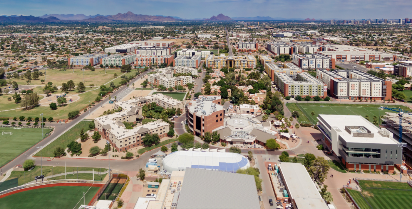 Sportfields and buildings of the Grand Canyon University, Phoenix, Arizona, United States of America Stock image