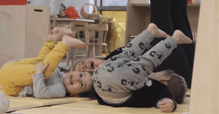 Children doing yoga at Fennies wimbledon