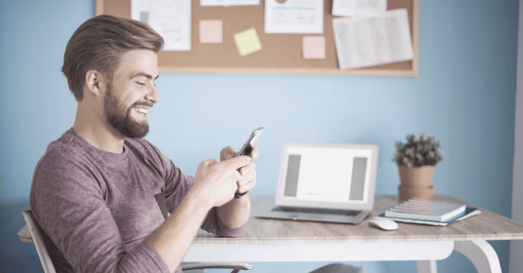 man holding phone