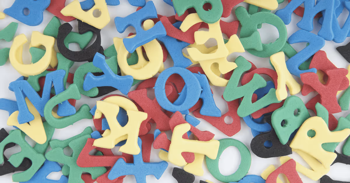 coloured foam letters