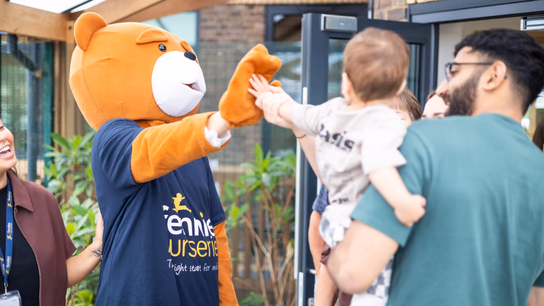 Fenly The Bear At Launch Event For New Fennies Nursery
