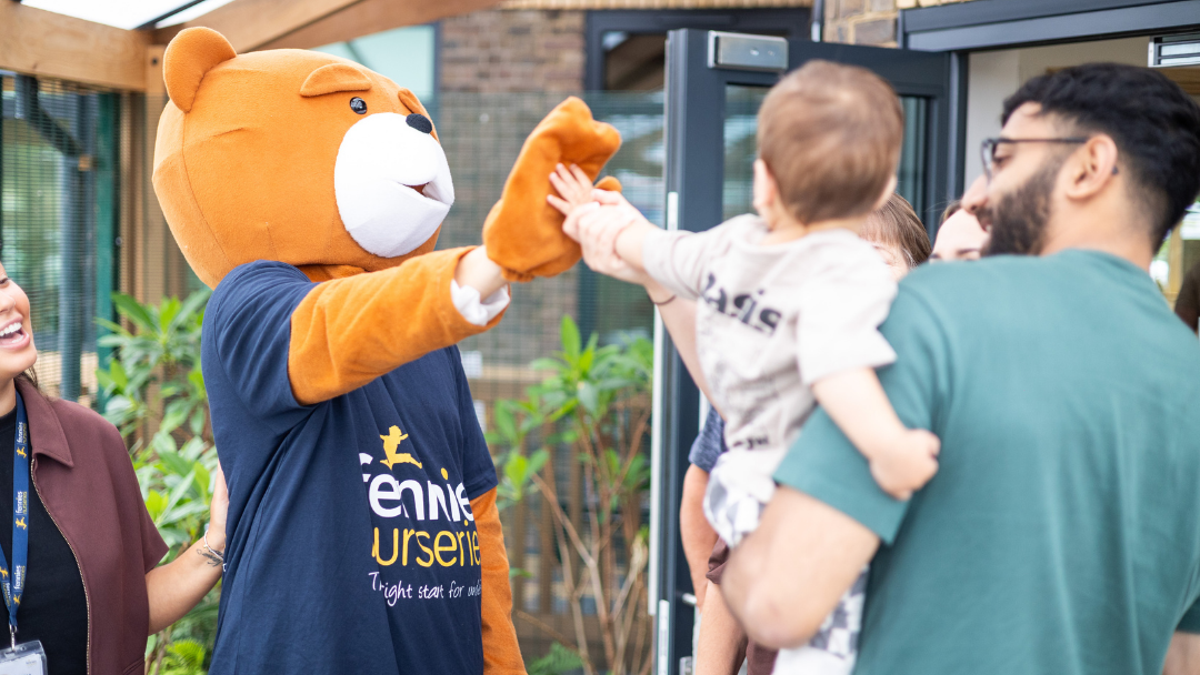 Fenly The Bear At Launch Event For New Fennies Nursery