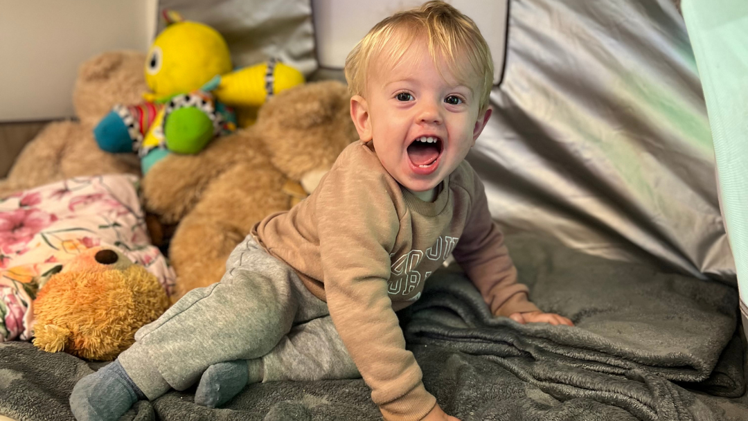Child in a sleep area.