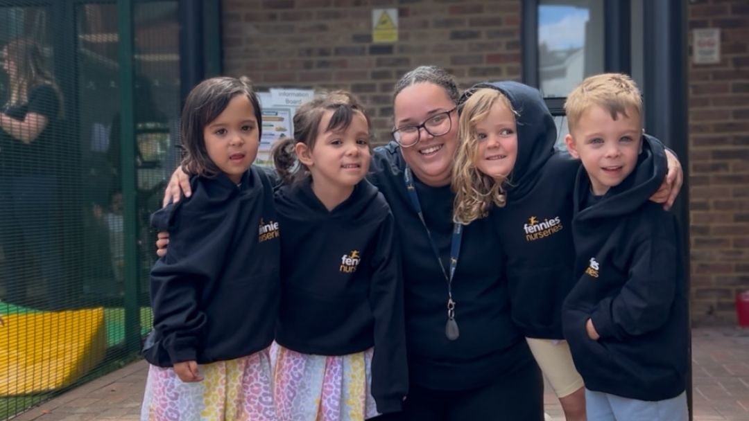 Fennies Educator with Preschool Graduates
