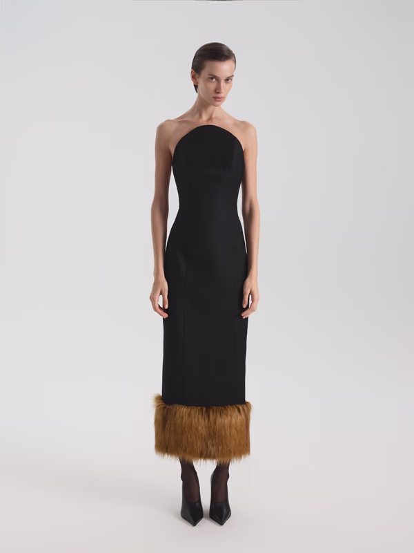 Платье с меховой вставкой NAMELAZZ
