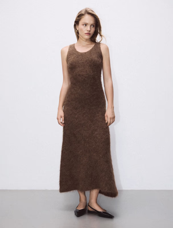 Платье макси из шерсти IDOL