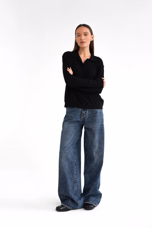 Джемпер поло мелкой вязки ADLI