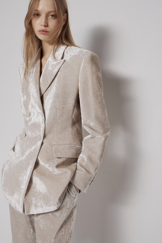 Бархатный блейзер с лацканами LIME