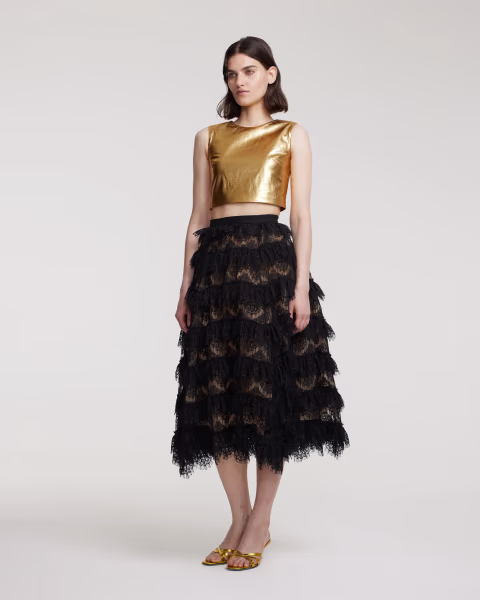 Кроп-топ из натуральной кожи KALMANOVICH