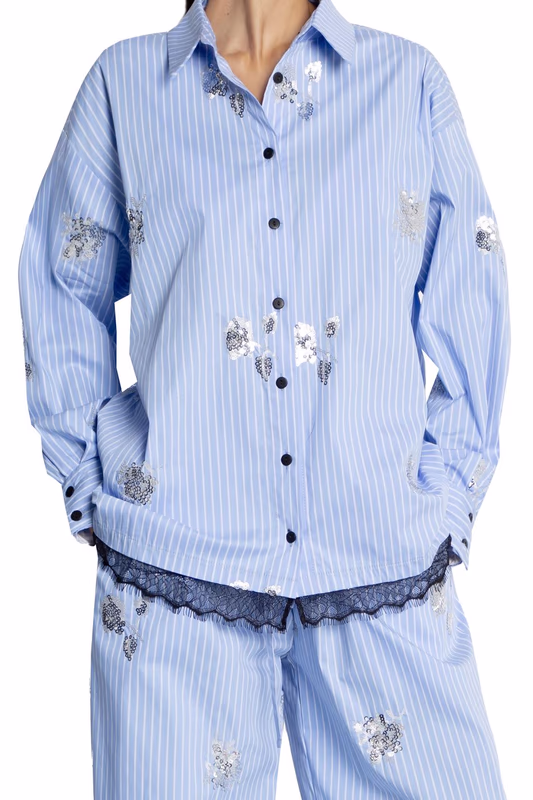 Пижамная рубашка с пайетками и кружевом YOU WANNA