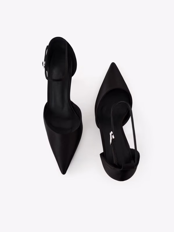 Черные сатиновые туфли WYSH