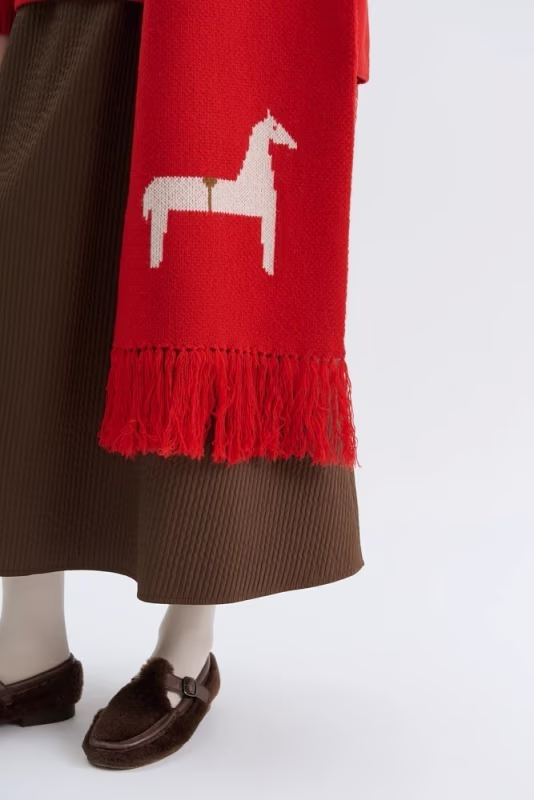 Шарф с принтом DAISYKNIT