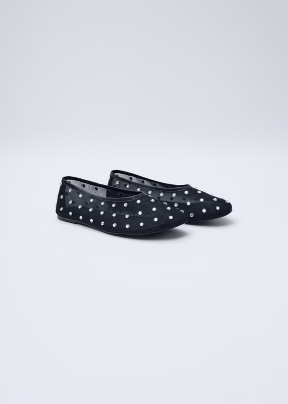 Балетки из сетки с кристаллами SELA.