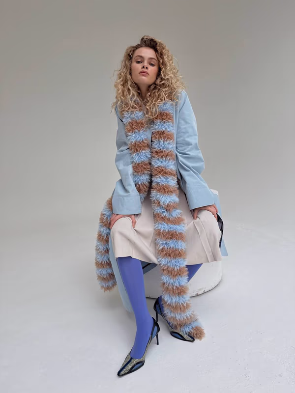 Трехметровый пушистый шарф EVGRAFOVA 