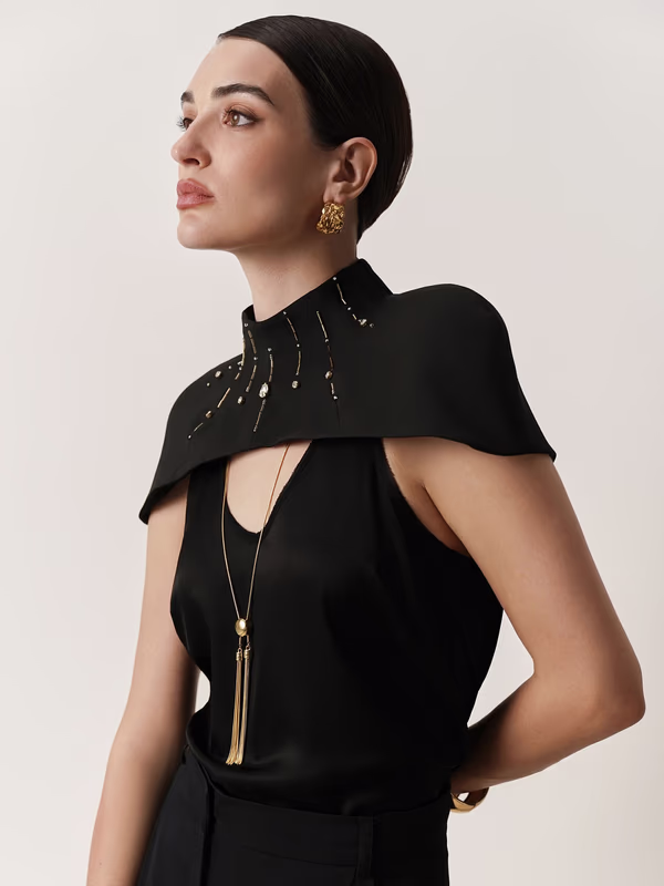 Накидка с вышивкой ручной работы NUDESTORY