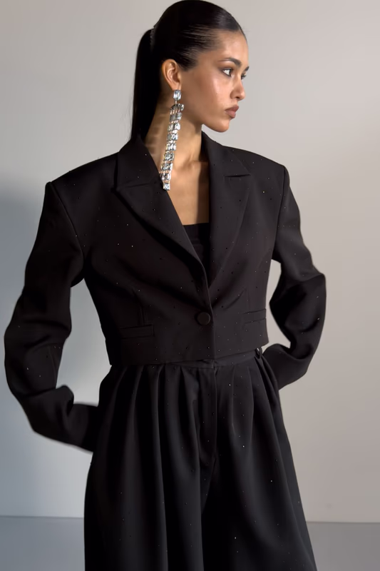 Укороченный пиджак со стразами YOU WANNA