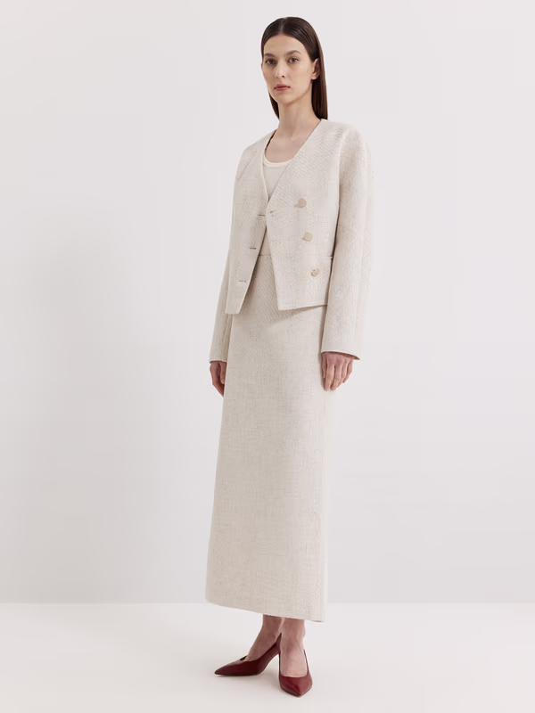 Укороченный жакет из твида с люрексом CHARUEL