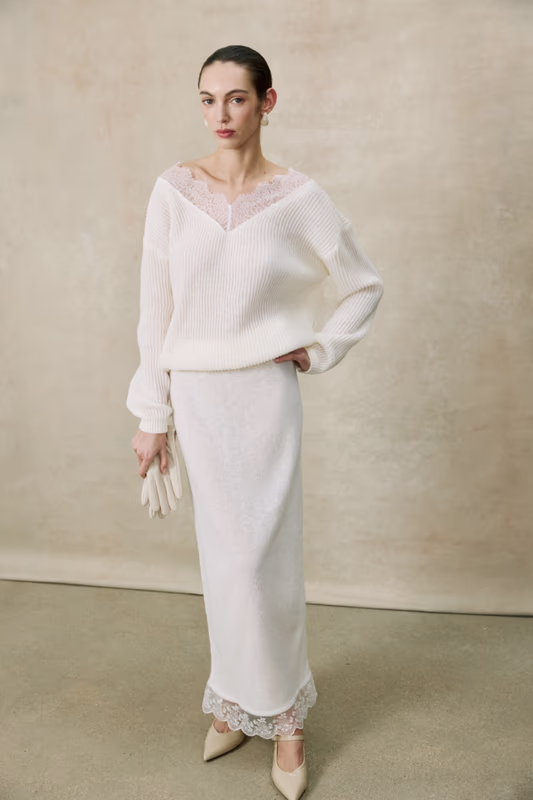 Юбка прямая с ажурным кружевом CHARMSTORE