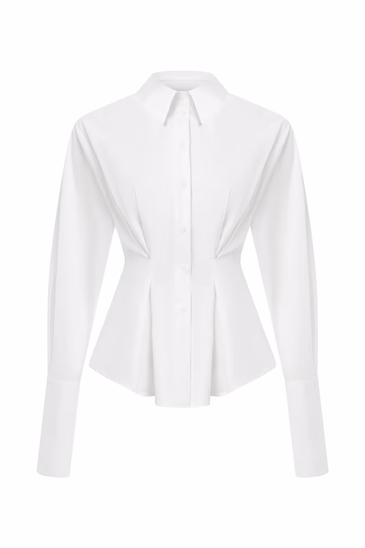 Приталенная рубашка с удлиненными манжетами YOU WANNA