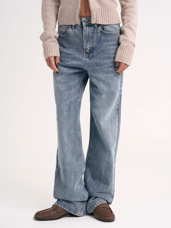 Прямые джинсы с высокой посадкой NEXTDORE