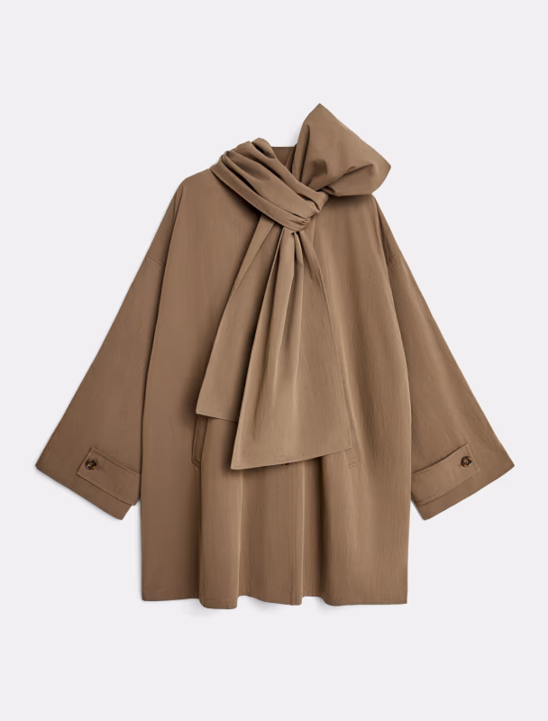 тренч из хлопка с воротником-шарфом IDOL