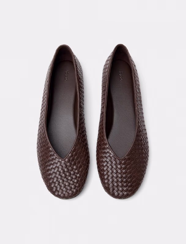 Балетки из переплетенных кожаных полос IDOL