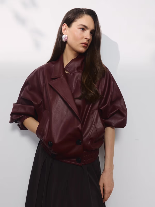 Куртка-бомбер с отложным воротником ZARINA