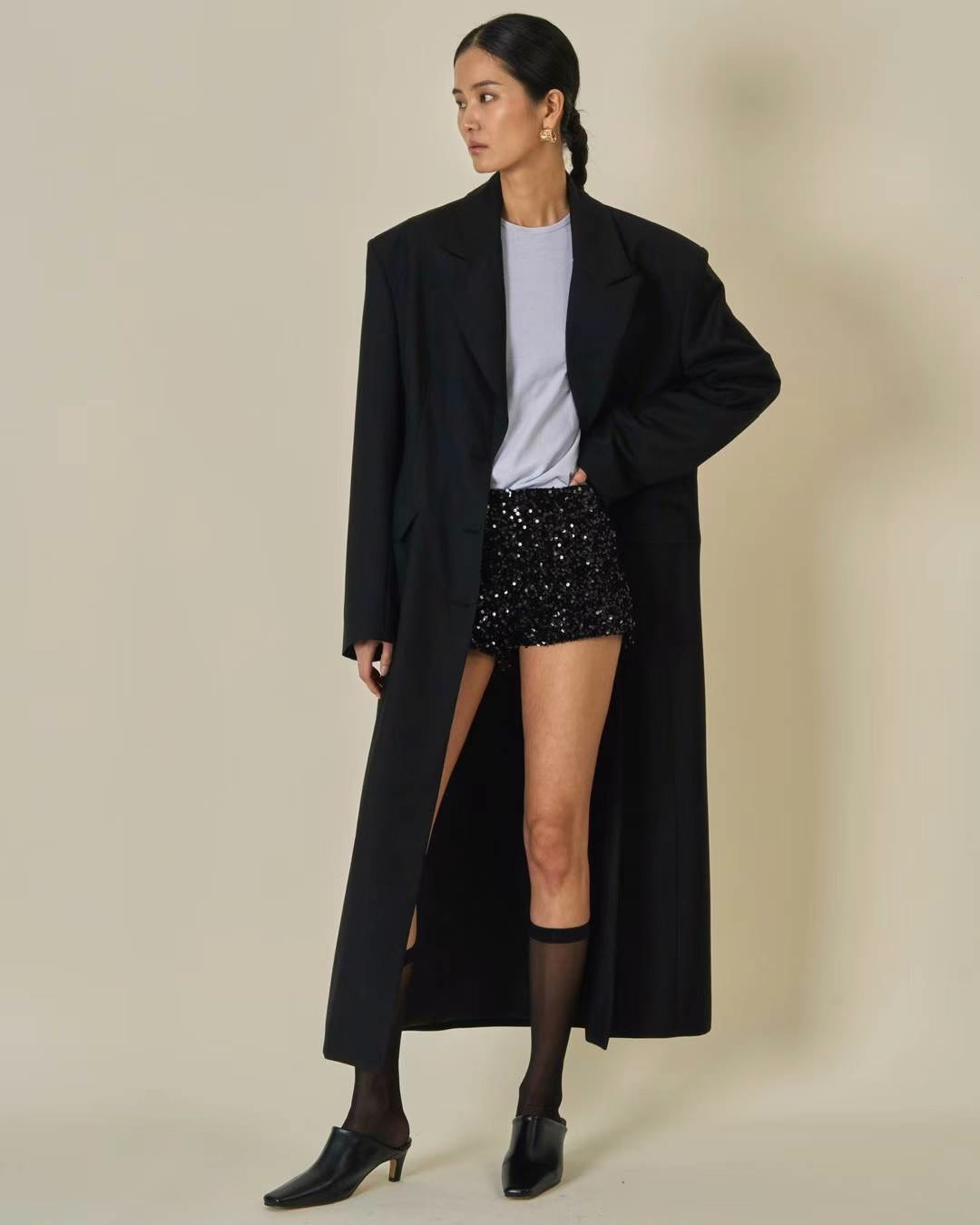 Шорты мини с пайетками SHI TRENDY