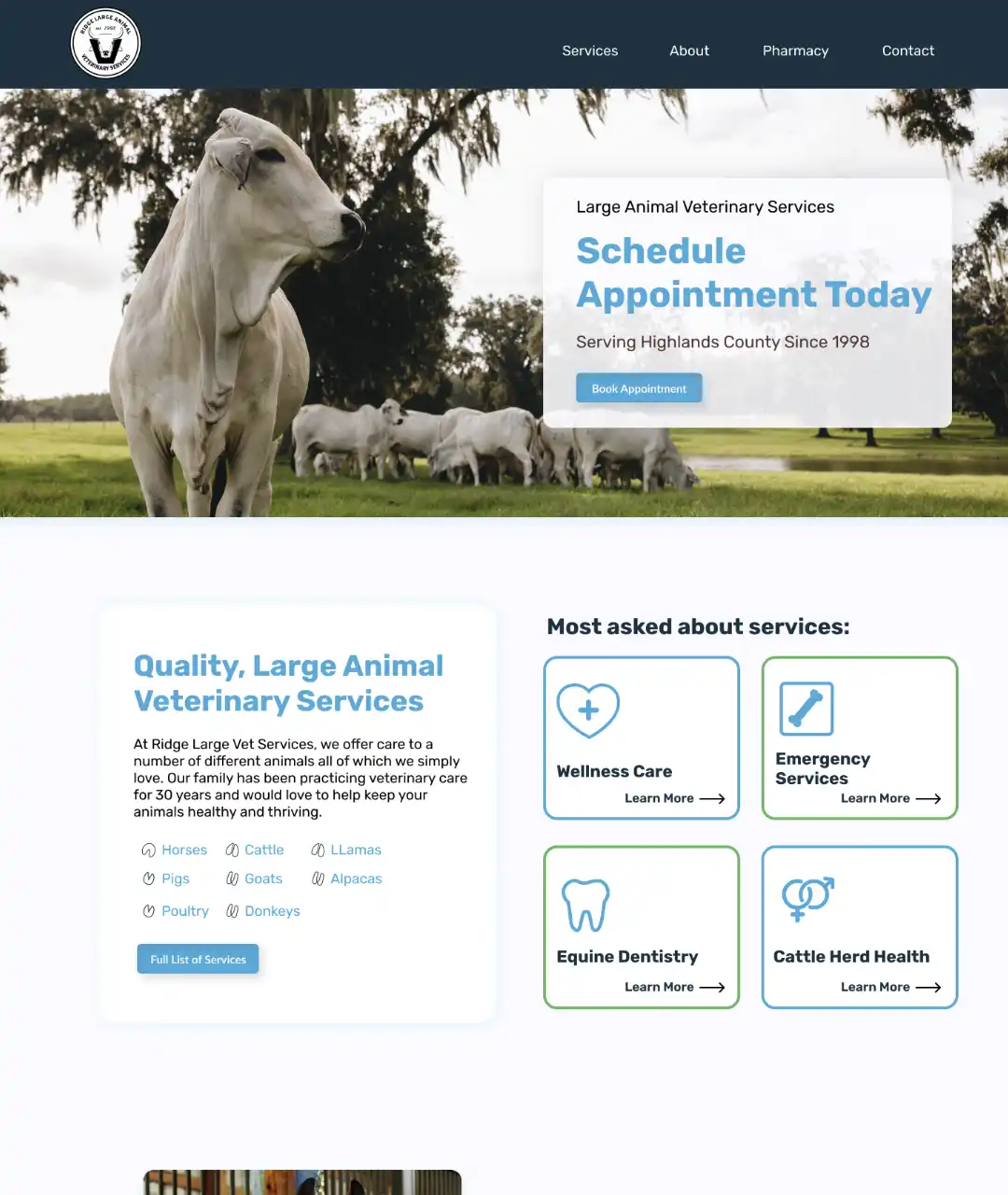 A white label design for Get Fish Slapped • Ridge Large Animal Vet Services website design by AMUX Designs