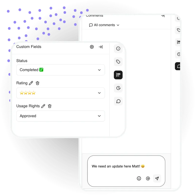 Interface showing collaborative feedback features