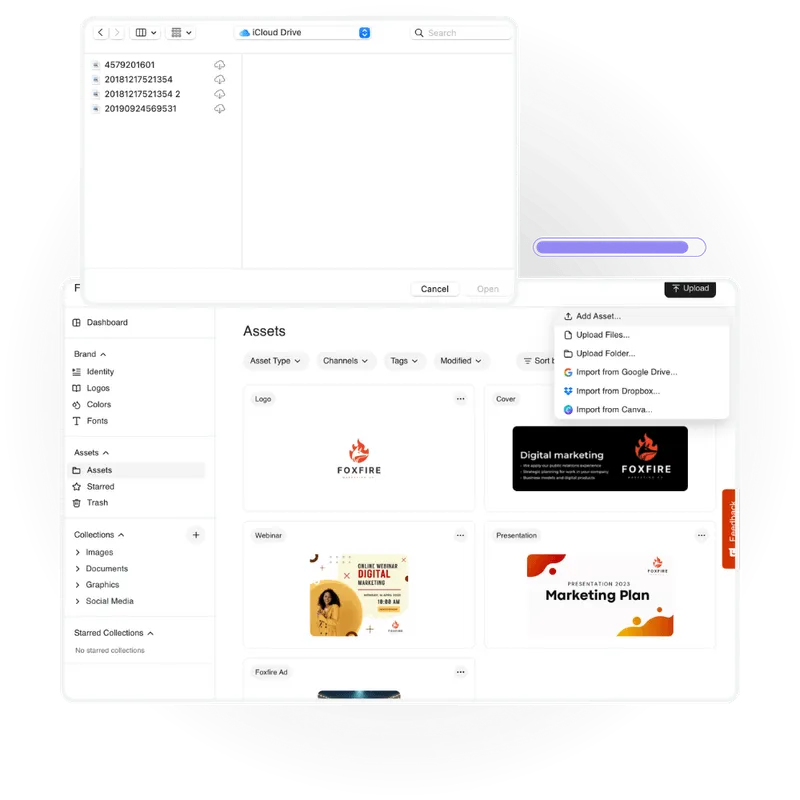 A digital asset management interface from BrandLife