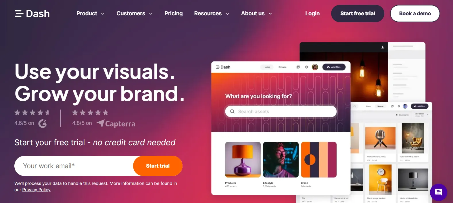 The Dash homepage