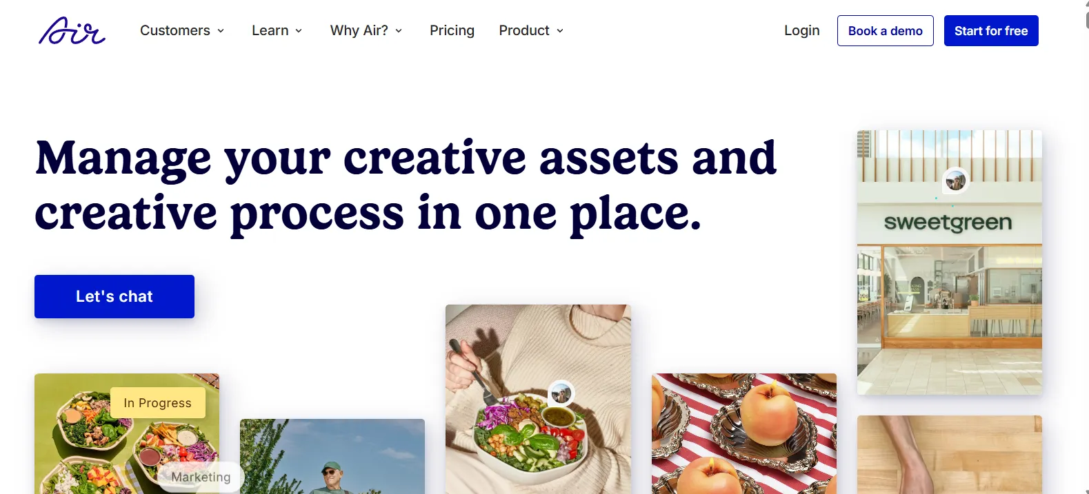 The Air website's homepage