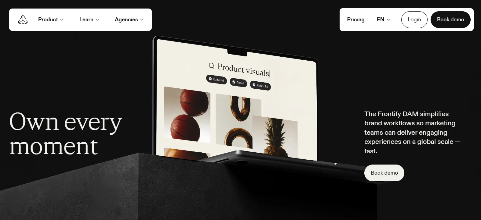 A screenshot of Frontify's DAM platform